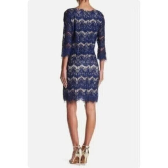 Jessica Howard Women's Lace Illusion Sheath Dress - Picture 3 of 15